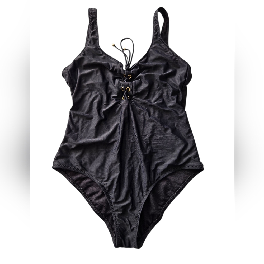 Mossimo Black Lace Up Swimsuit Size Large - Picture 1 of 3